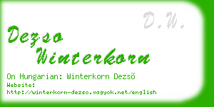 dezso winterkorn business card